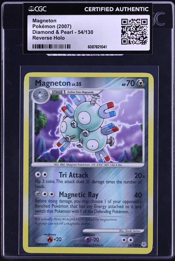 2007 Pokemon Diamond & Pearl Reverse Holo Magneton #54 CGC AUTH