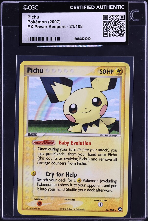 2005 Pokemon Cards Flake Seals Pokdoll Pichu CGC 10 PRISTINE on Fanatics Collect 2005 Pokemon Cards Flake Seals Pokdoll Pichu CGC 10 PRISTINE on Fanatics Collect