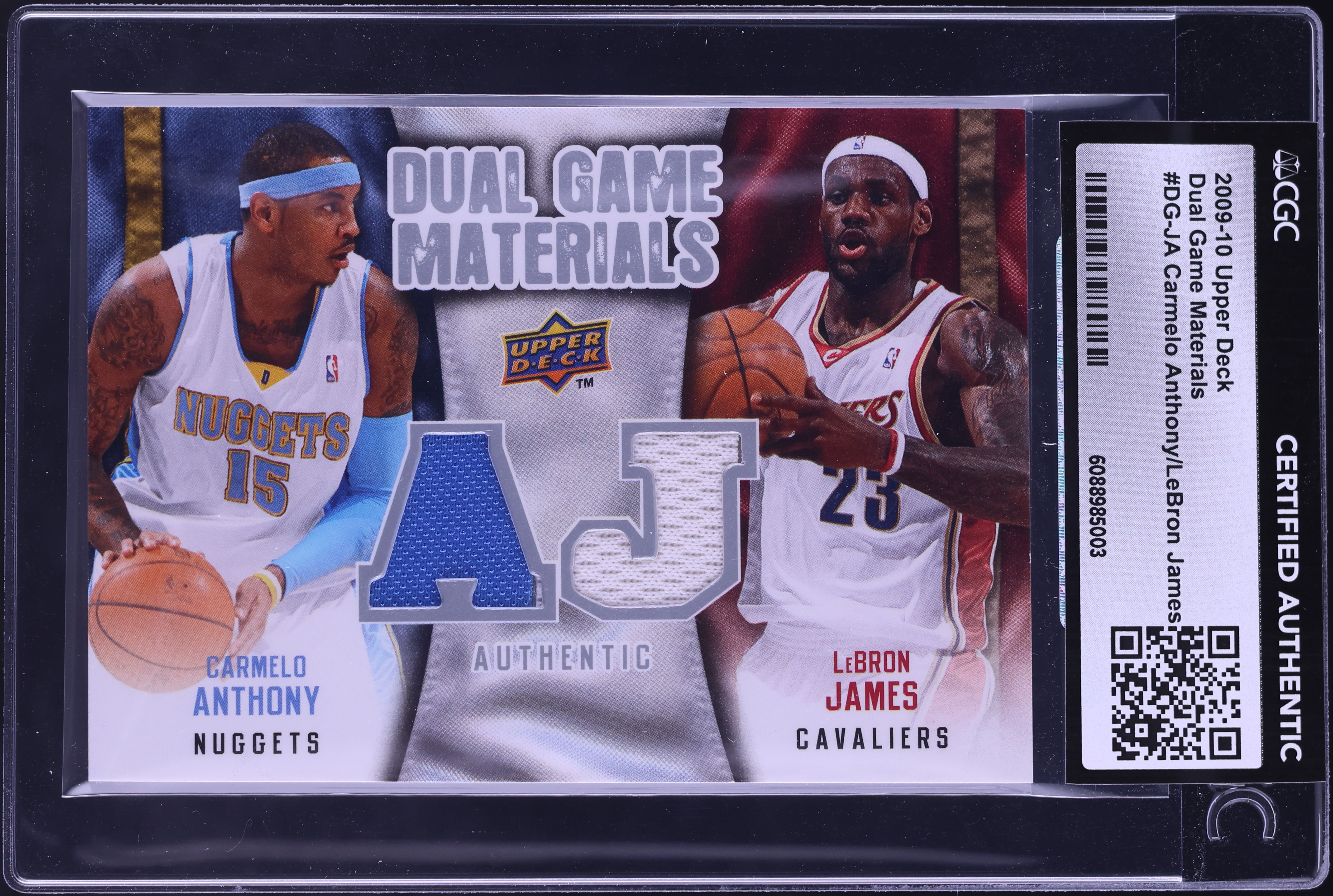 2009 Upper Deck Dual Carmelo Anthony LeBron James PATCH #DG-JA CGC