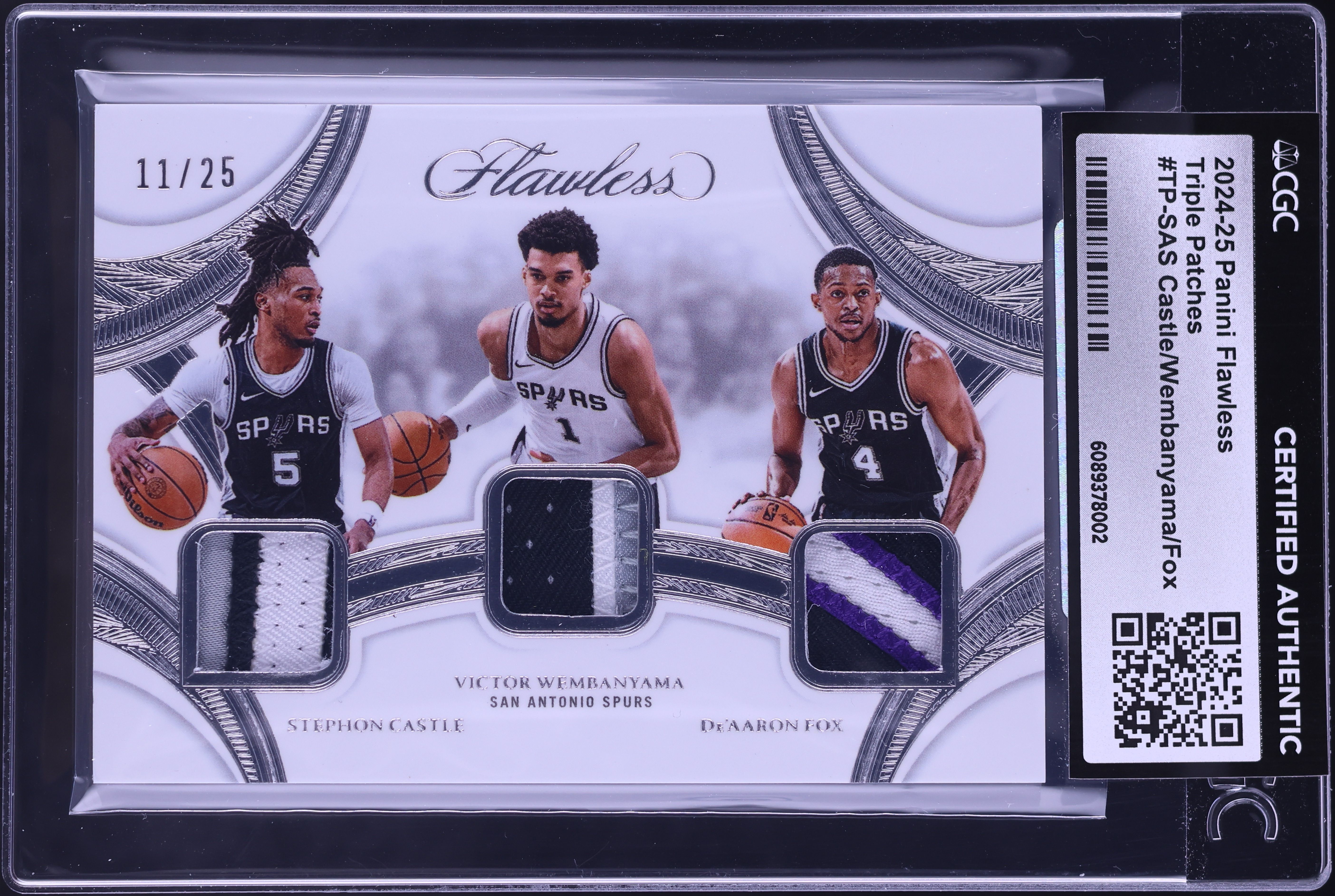 2024 Panini Flawless Triple Stephon Castle Victor Wembanyama De 