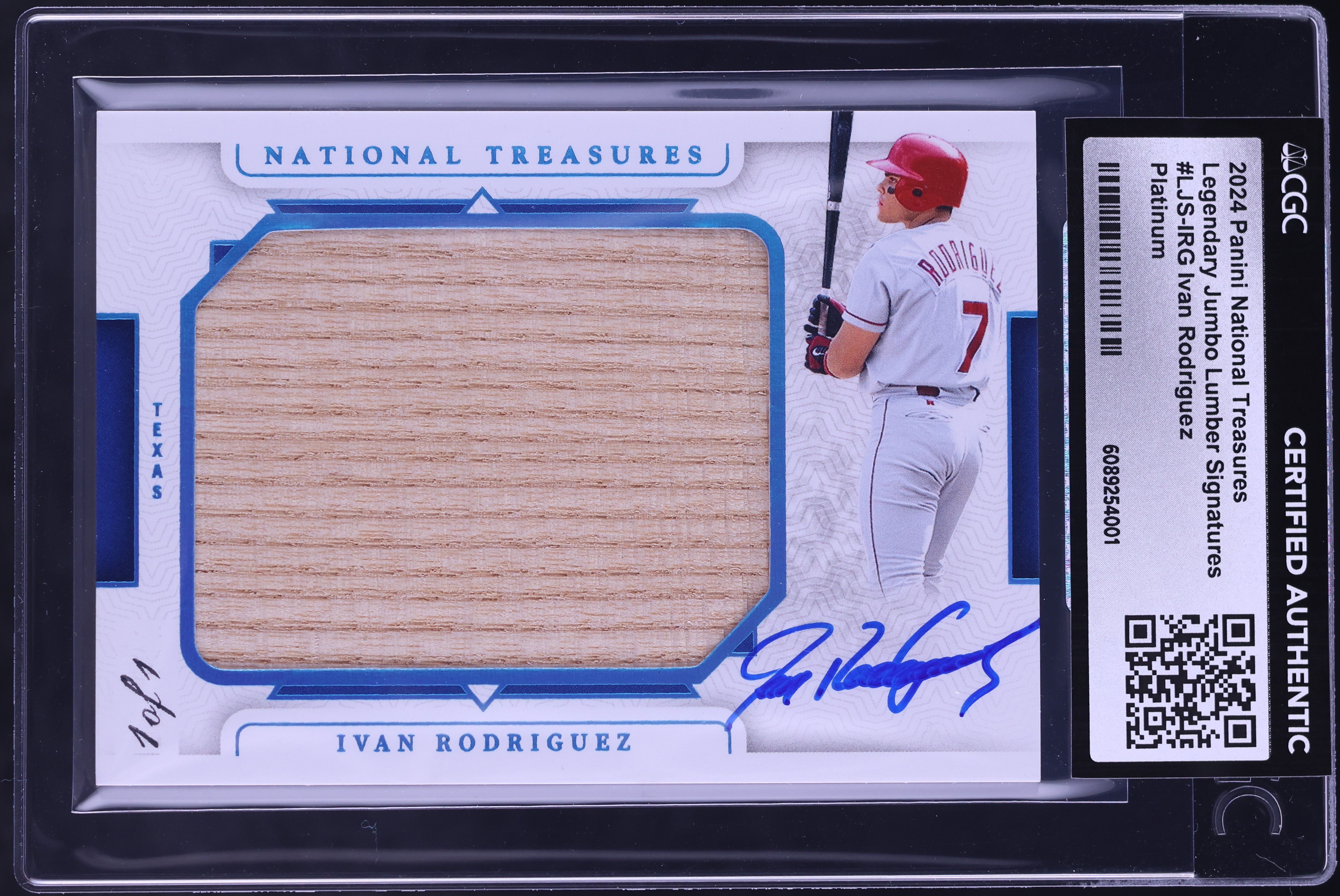 2024 National Treasures Legendary Lumber Platinum Ivan Rodriguez 
