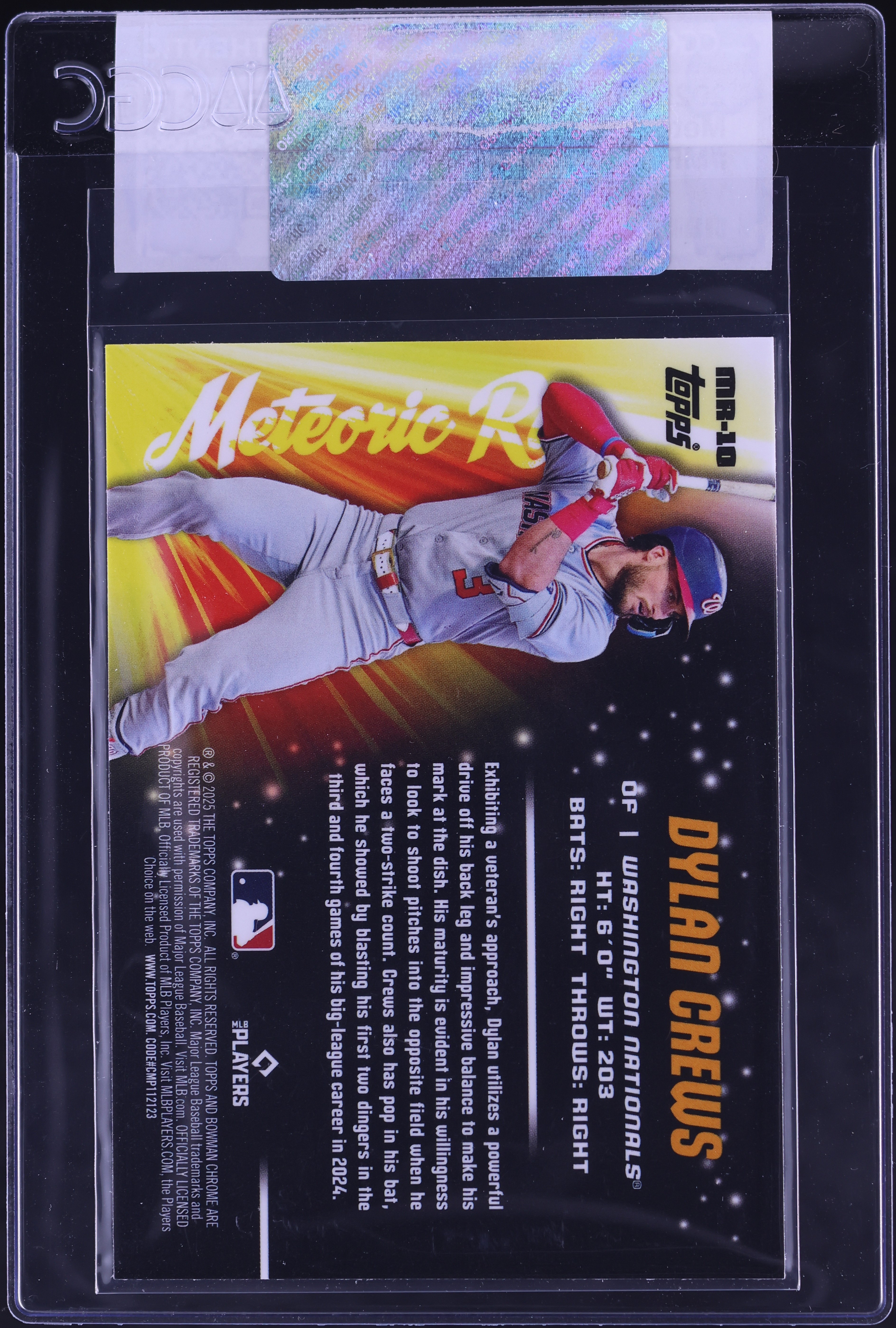 2025 Bowman Chrome Meteoric Rise Dylan Crews ROOKIE #MR-10 CGC 