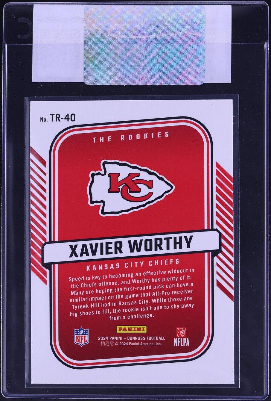 2024 Donruss The Rookies Xavier Worthy ROOKIE #TR-40 CGC AUTH