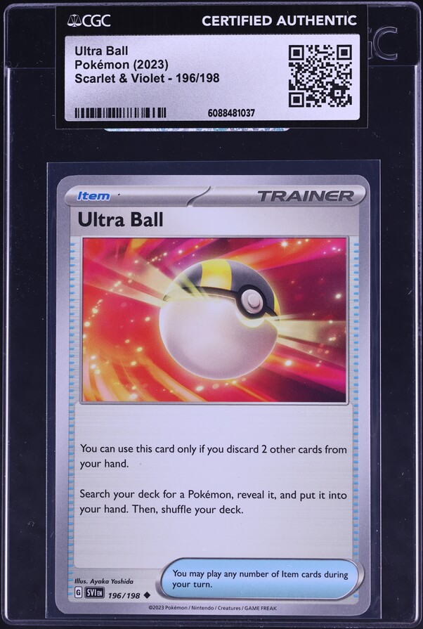 2023 Pokemon Scarlet & Violet Ultra Ball #196 CGC AUTH