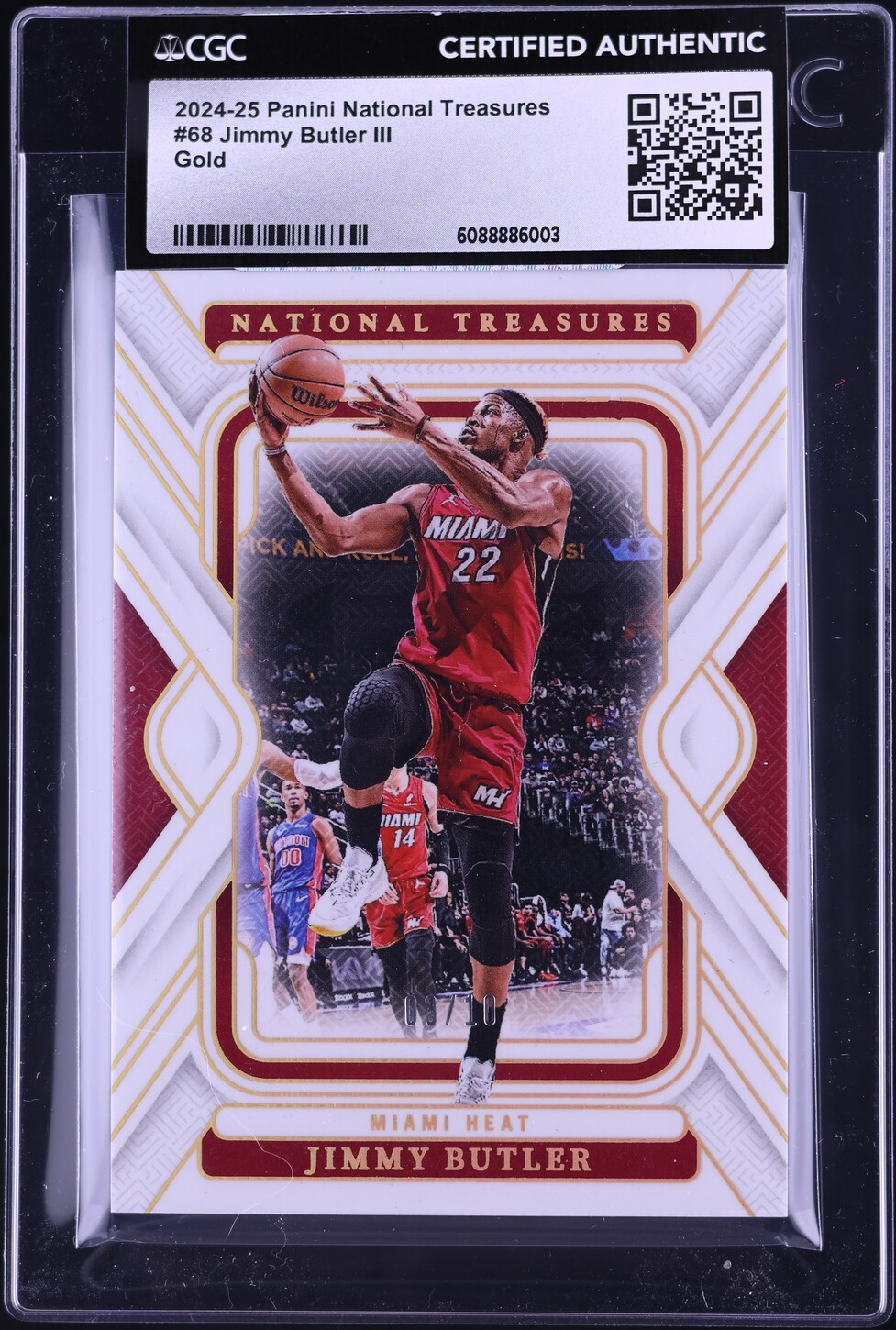 2024 National Treasures Gold Jimmy Butler /10 #68 CGC AUTH on Fanatics  Collect, image size:977x1450