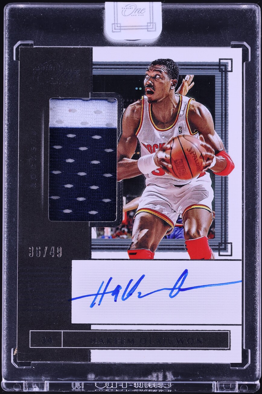 2019 Panini One And One Hakeem Olajuwon PATCH AUTO /49 #JA-HOW on