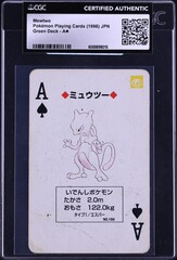 1996 Pokemon Japanese Playing Cards Green Ace Of Spades Mewtwo CGC
