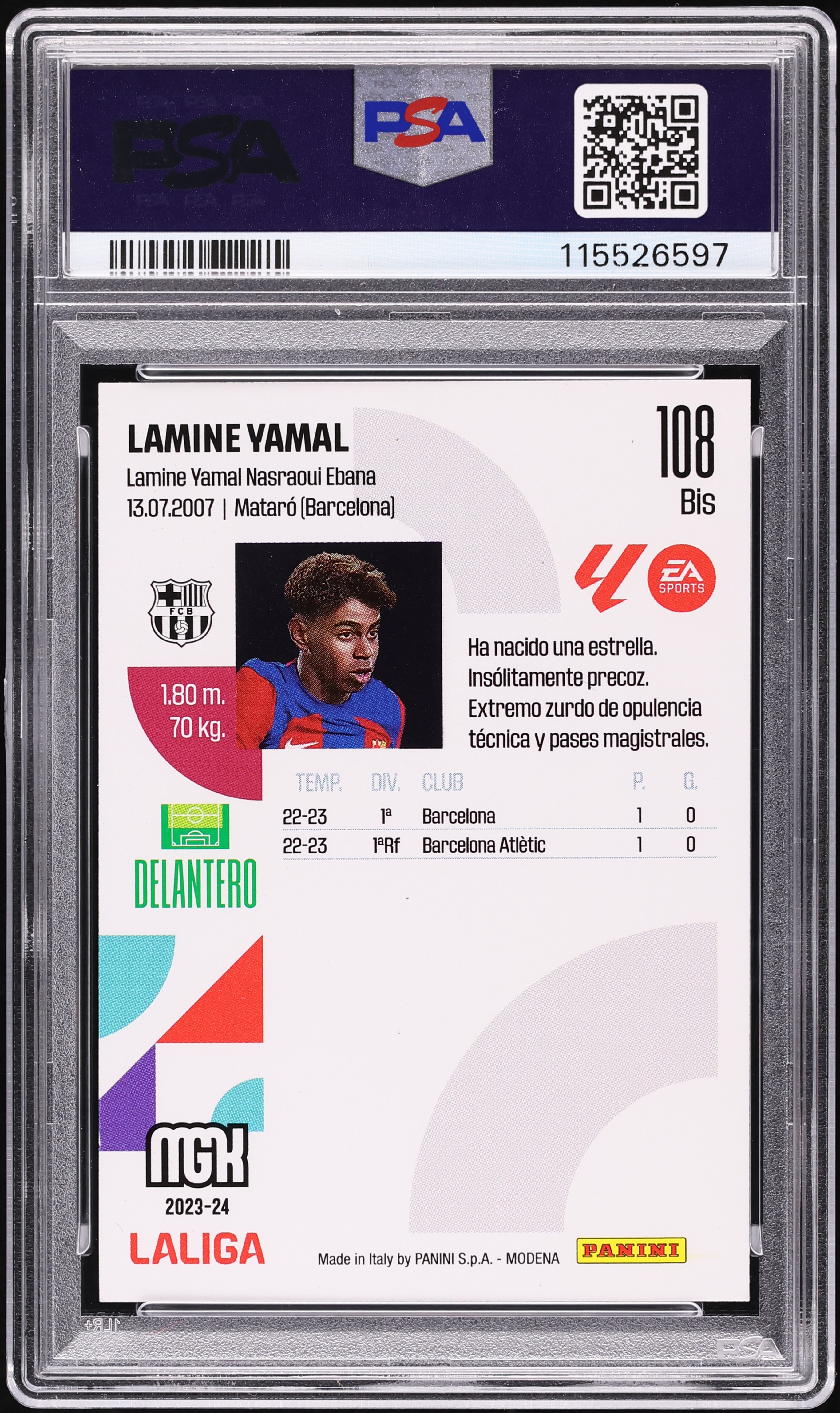 2023 Panini Megacracks La Liga EA Sports Lamine Yamal ROOKIE AUTO 