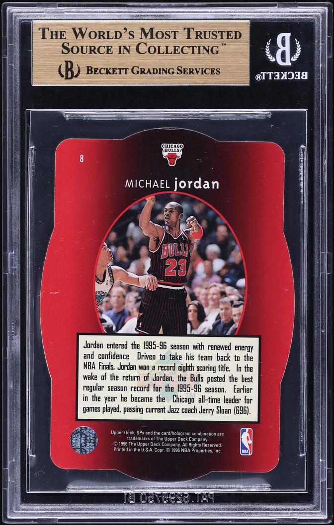 1996 SPx Gold Die-Cut Michael Jordan #8 BGS 9.5 GEM MINT