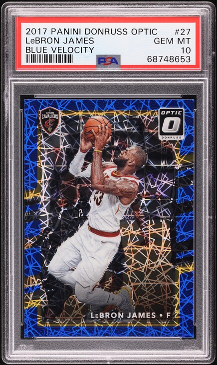 2017 Donruss Optic Blue Velocity LeBron James #27 PSA 10 GEM MINT
