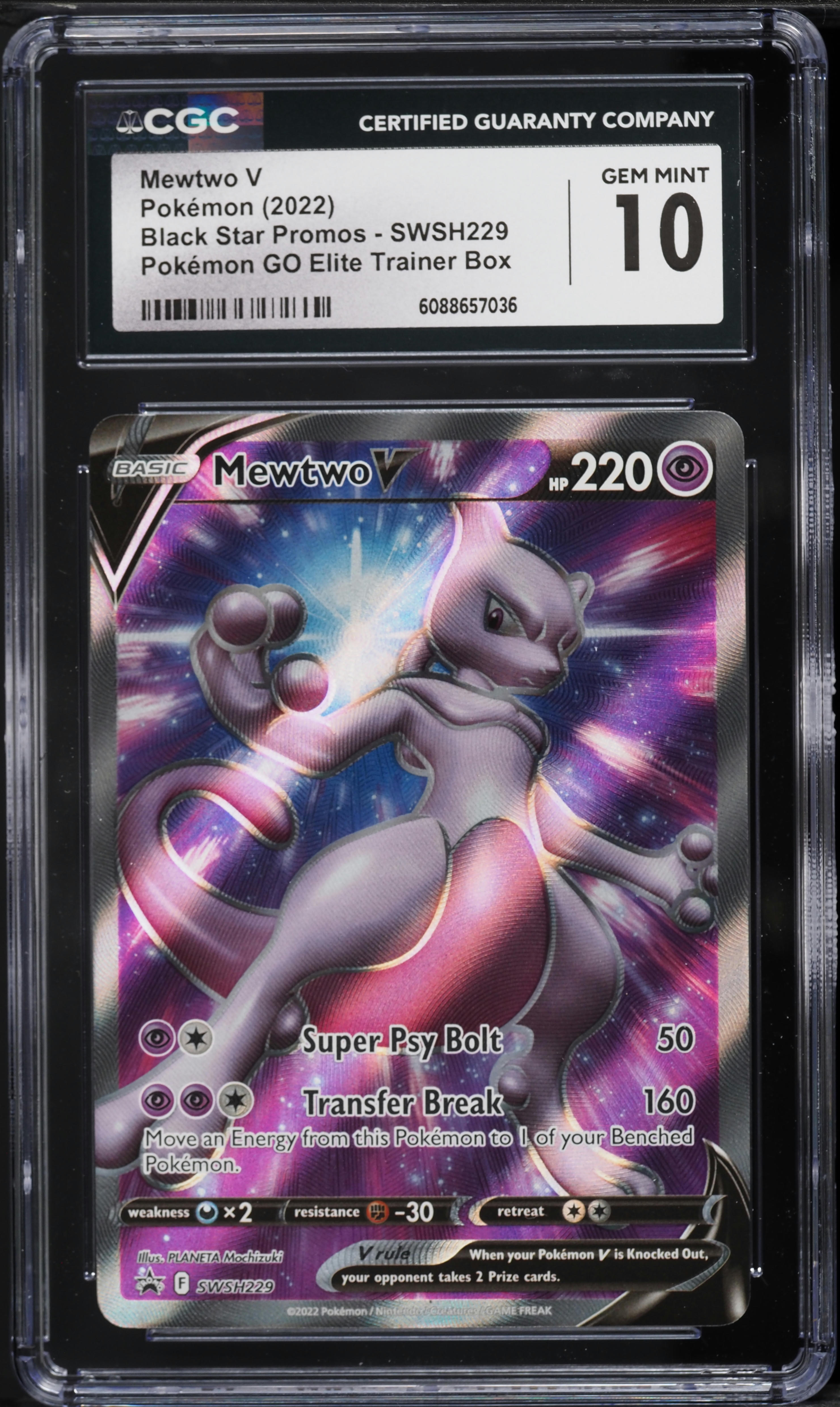2022 Pokemon Sword & Shield Promo Pokemon GO ETB Mewtwo V #SWSH229