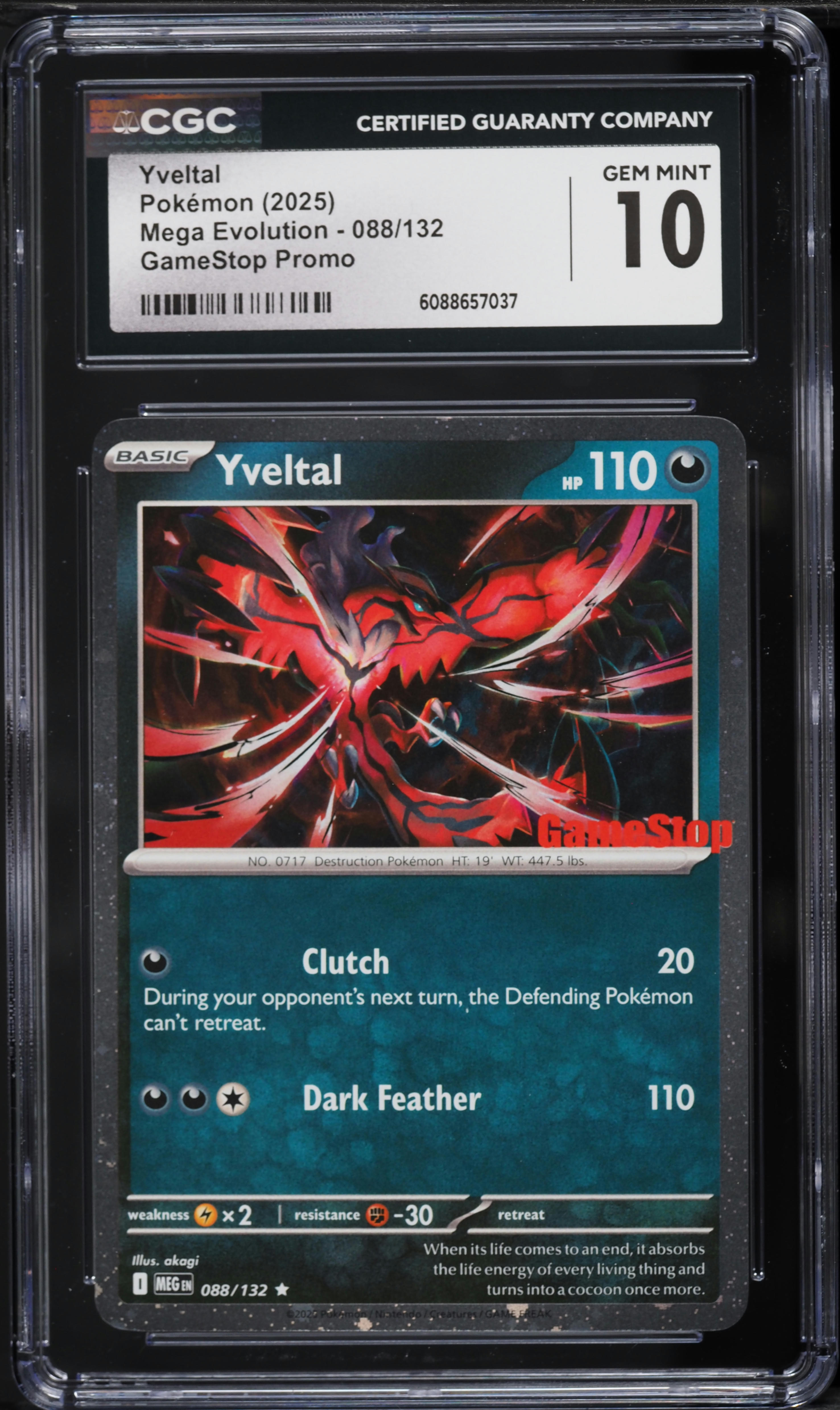 gamestop promo pokemon card 2025 TCG Yveltal Mega Evolutions, 088/132 Hobby Shop 2025 Pokemon Japanese Sv-p Promo