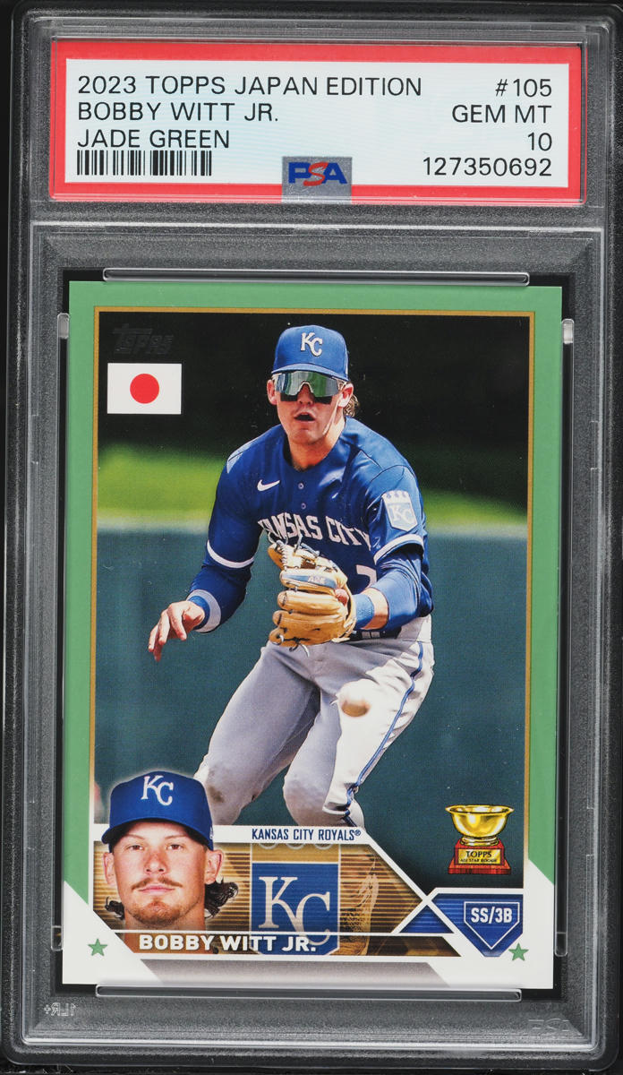 2023 Topps Japan Edition Jade Green Bobby Witt Jr /75 #105 PSA 10 GEM MINT
