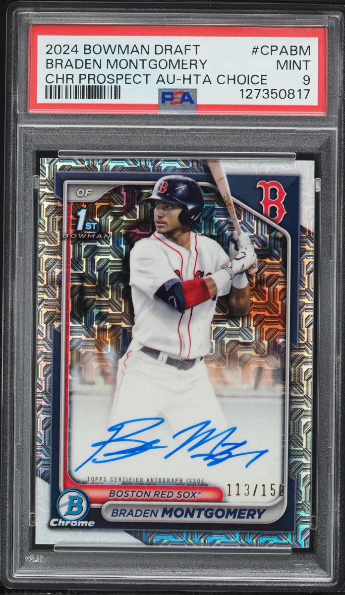 2024 Bowman Chrome HTA Choice Braden Montgomery PROSPECT AUTO /150 #CPABM PSA 9 MINT