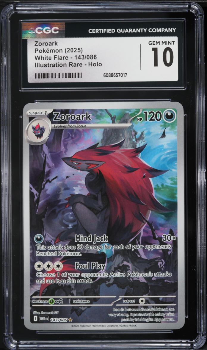 2025 Pokemon Scarlet & Violet White Flare IR Zoroark #143 CGC 10 GEM MINT