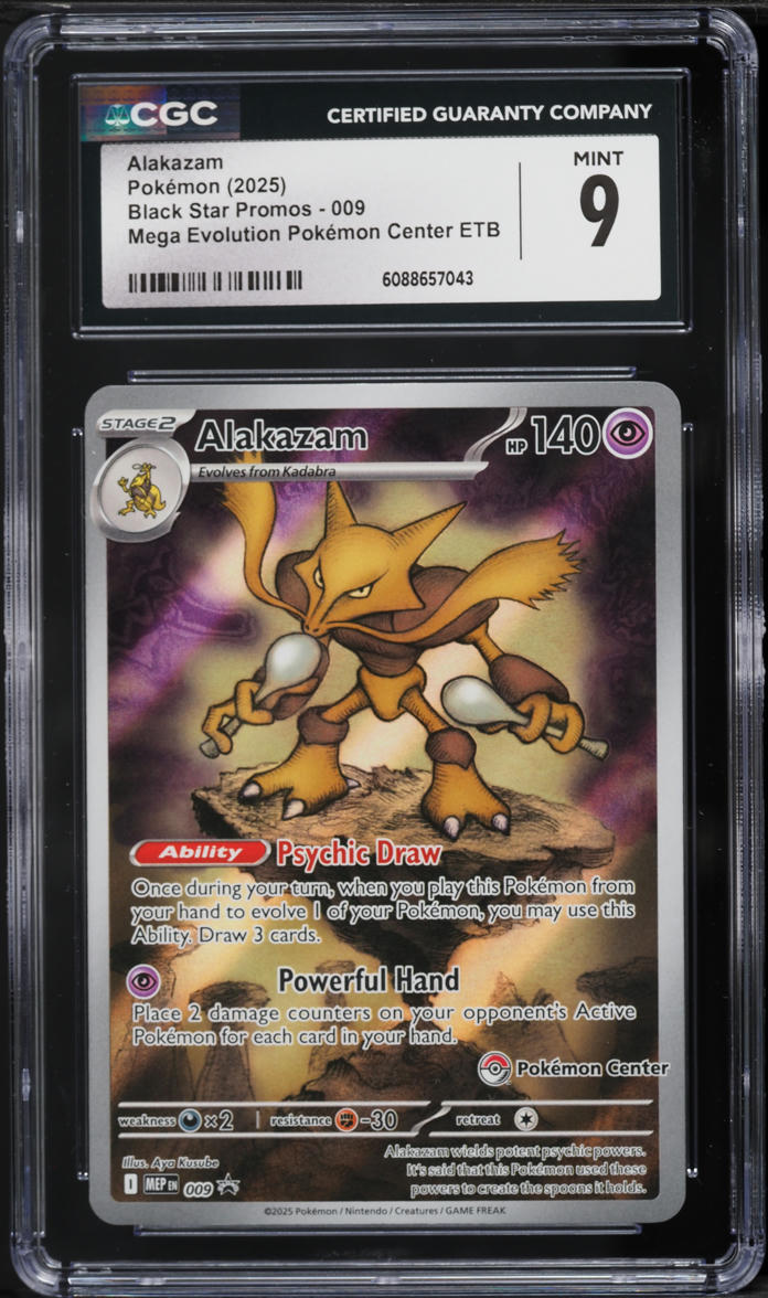 2025 Pokemon Promo Mega Evolution Center ETB Alakazam #9 CGC 9 MINT