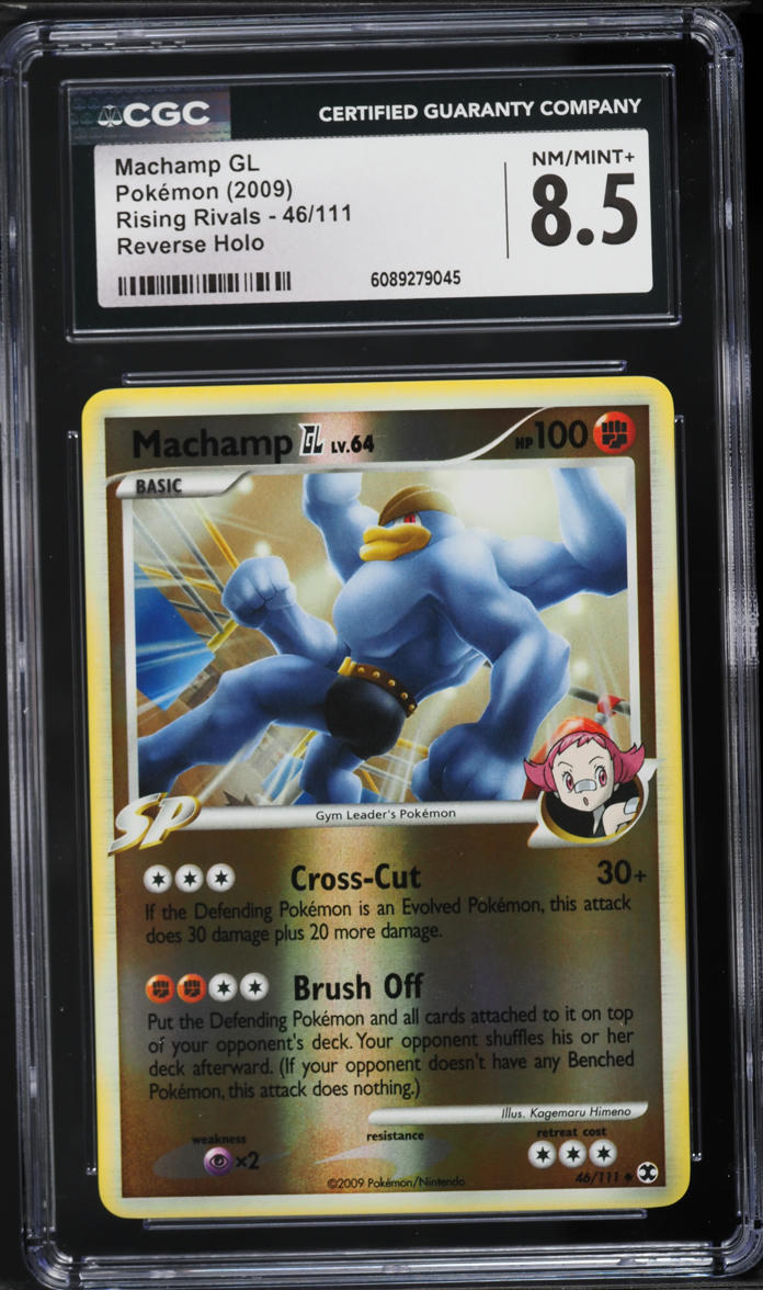 2009 Pokemon Platinum Rising Rivals Reverse Holo Machamp GL #46 CGC 8.5 NM-MT+