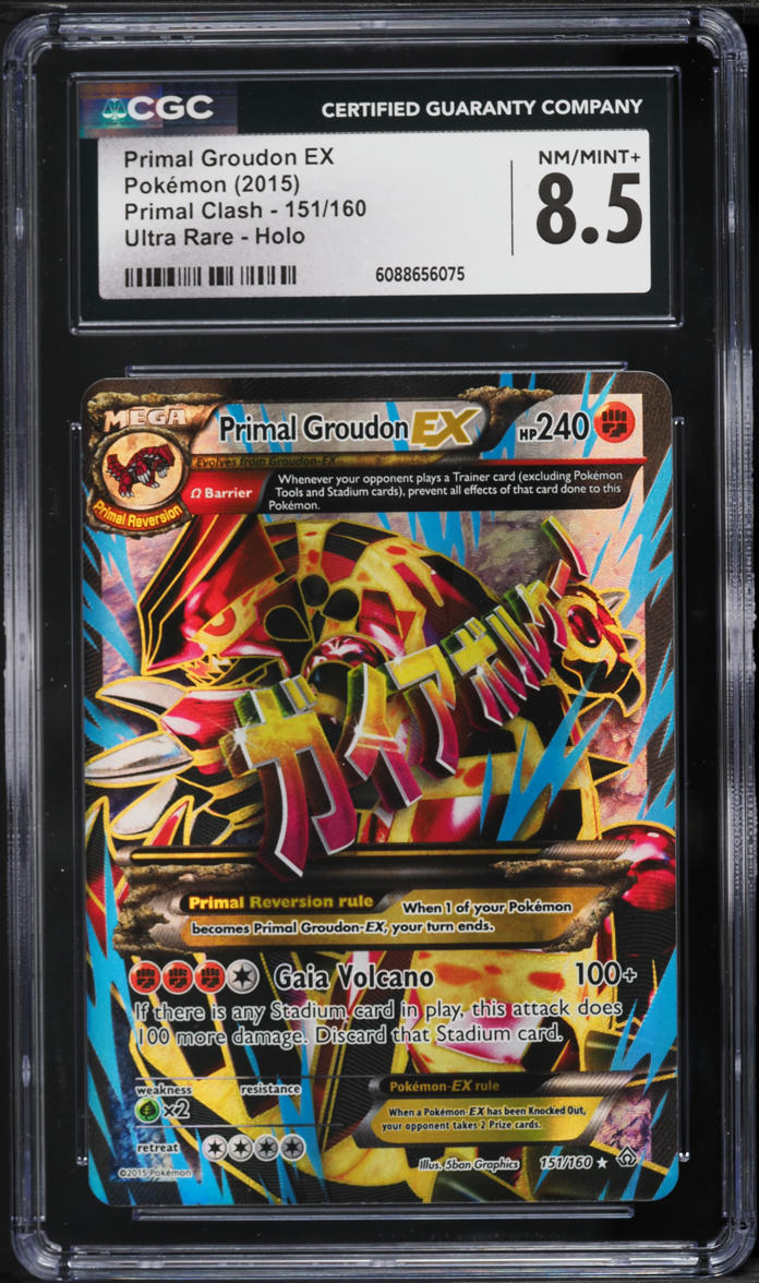 2015 Pokemon XY Primal Clash Full Art Primal Groudon EX #151 CGC 8.5 NM-MT+  on Fanatics Collect