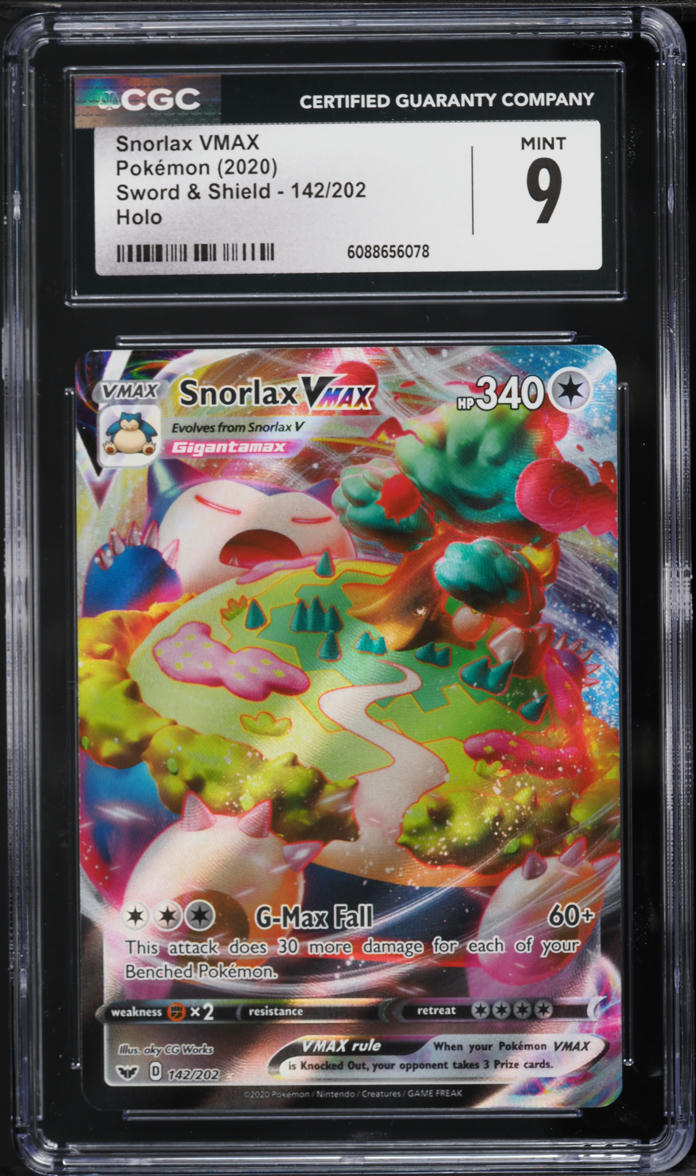 2020 Pokemon Sword & Shield Snorlax VMAX #142 CGC 9 MINT