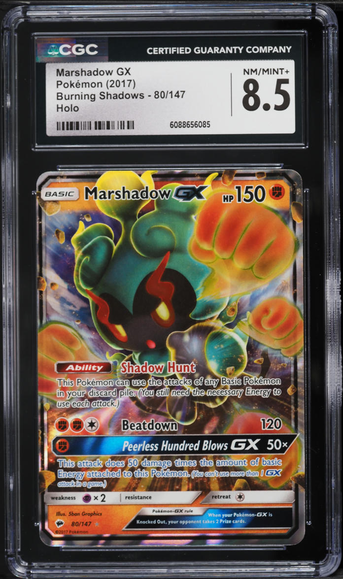 2017 Pokemon Sun & Moon Burning Shadows Marshadow GX #80 CGC 8.5 NM-MT+