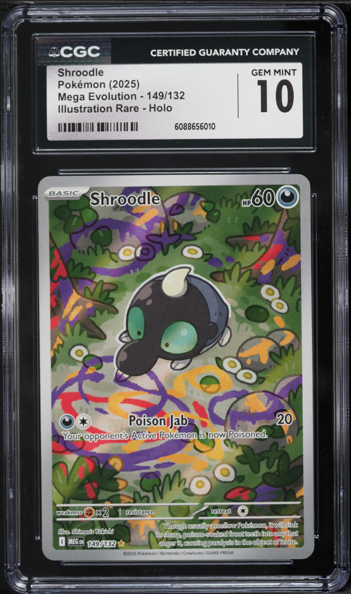 2025 Pokemon Mega Evolution IR Shroodle #149 CGC 10 GEM MINT