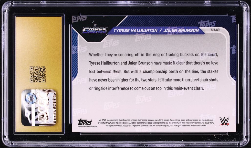 2025 Topps Now WWE Tyrese Haliburton & Jalen Brunson #THJB CGC 10 PRISTINE