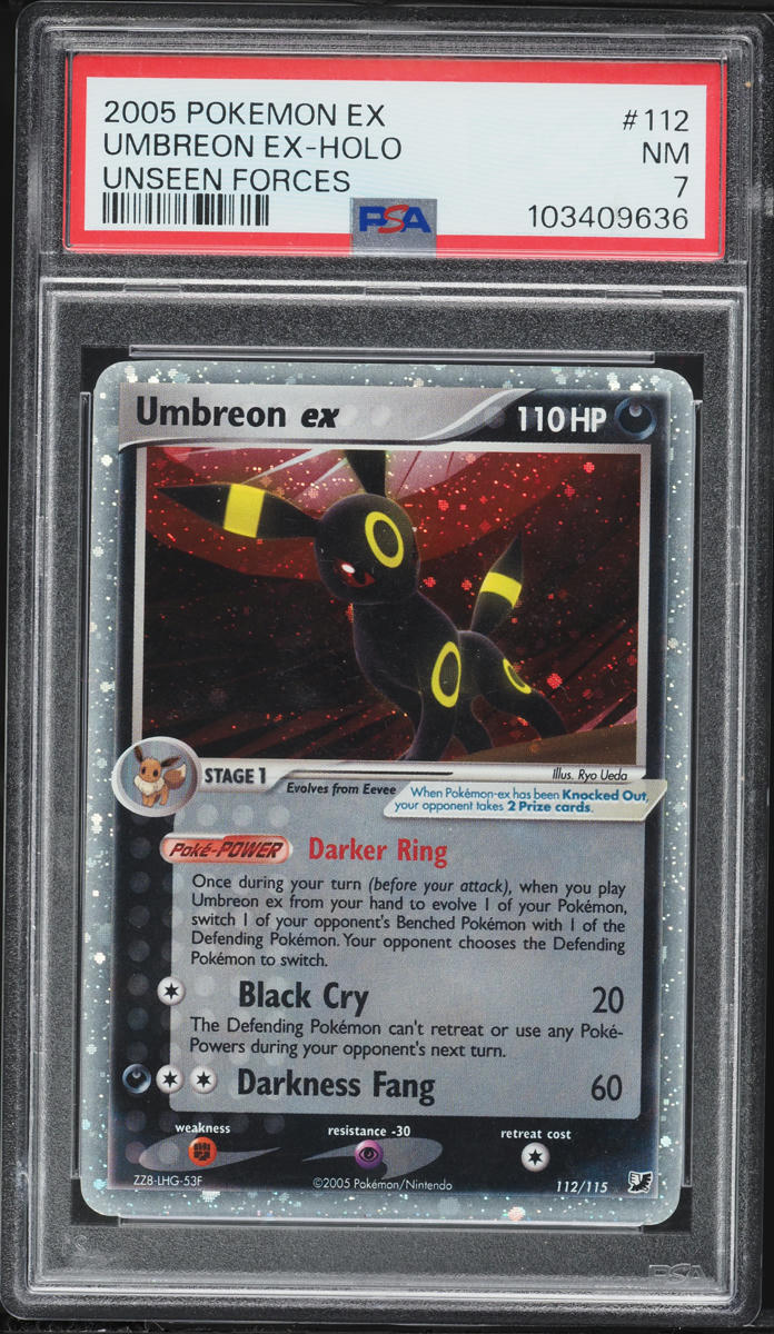 2005 Pokemon EX Unseen Forces Holo Umbreon ex #112 PSA 7 NRMT