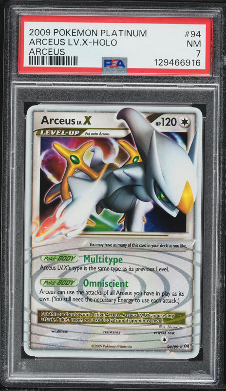 2009 Pokemon Platinum Arceus Holo Arceus LV.X #94 PSA 7 NRMT on