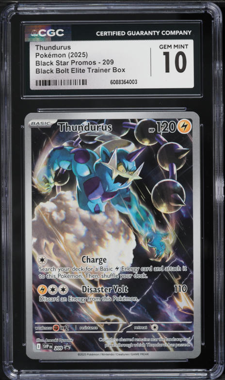 2025 Pokemon Scarlet & Violet Black Star Promo Black Bolt ETB Thundurus #209 CGC 10 GEM MINT
