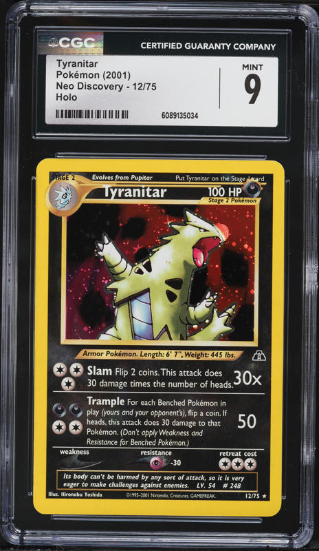 2001 Pokemon Neo Discovery Holo Tyranitar #12 PSA 10 GEM MINT on