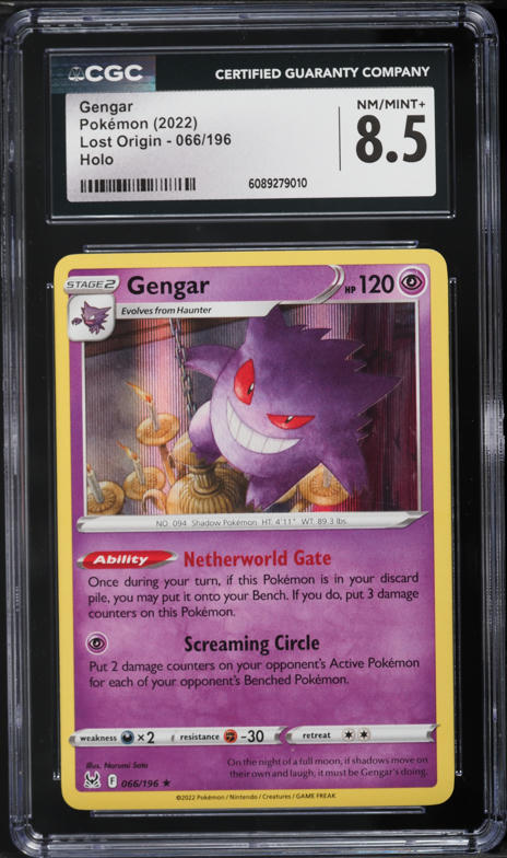 2022 Pokemon Sword & Shield Lost Origin Holo Gengar #66 CGC 8.5 NM-MT+ on  Fanatics Collect
