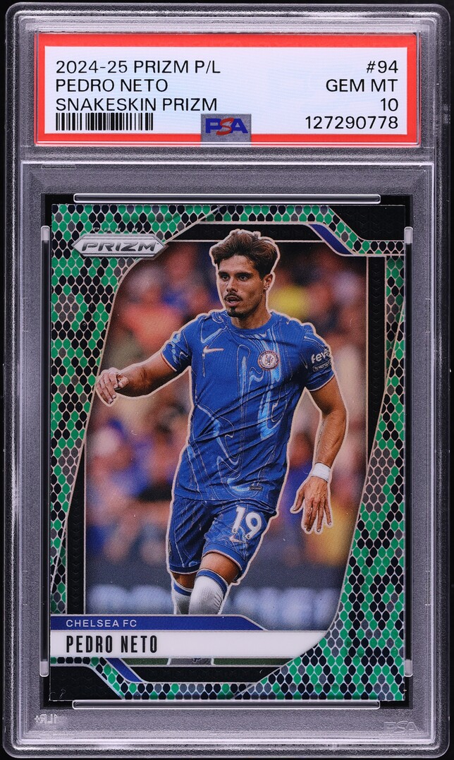 2024 Panini Prizm Premier League Snakeskin Pedro Neto #94 PSA 10