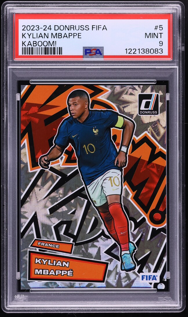 2023 Donruss FIFA Kaboom! Kylian Mbappe #5 PSA 9 MINT
