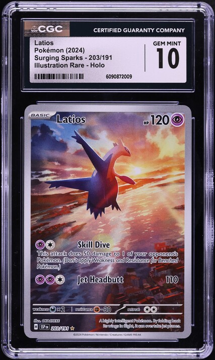 2024 Pokemon Scarlet & Violet Surging Sparks IR Latios #203 CGC 10 GEM MINT