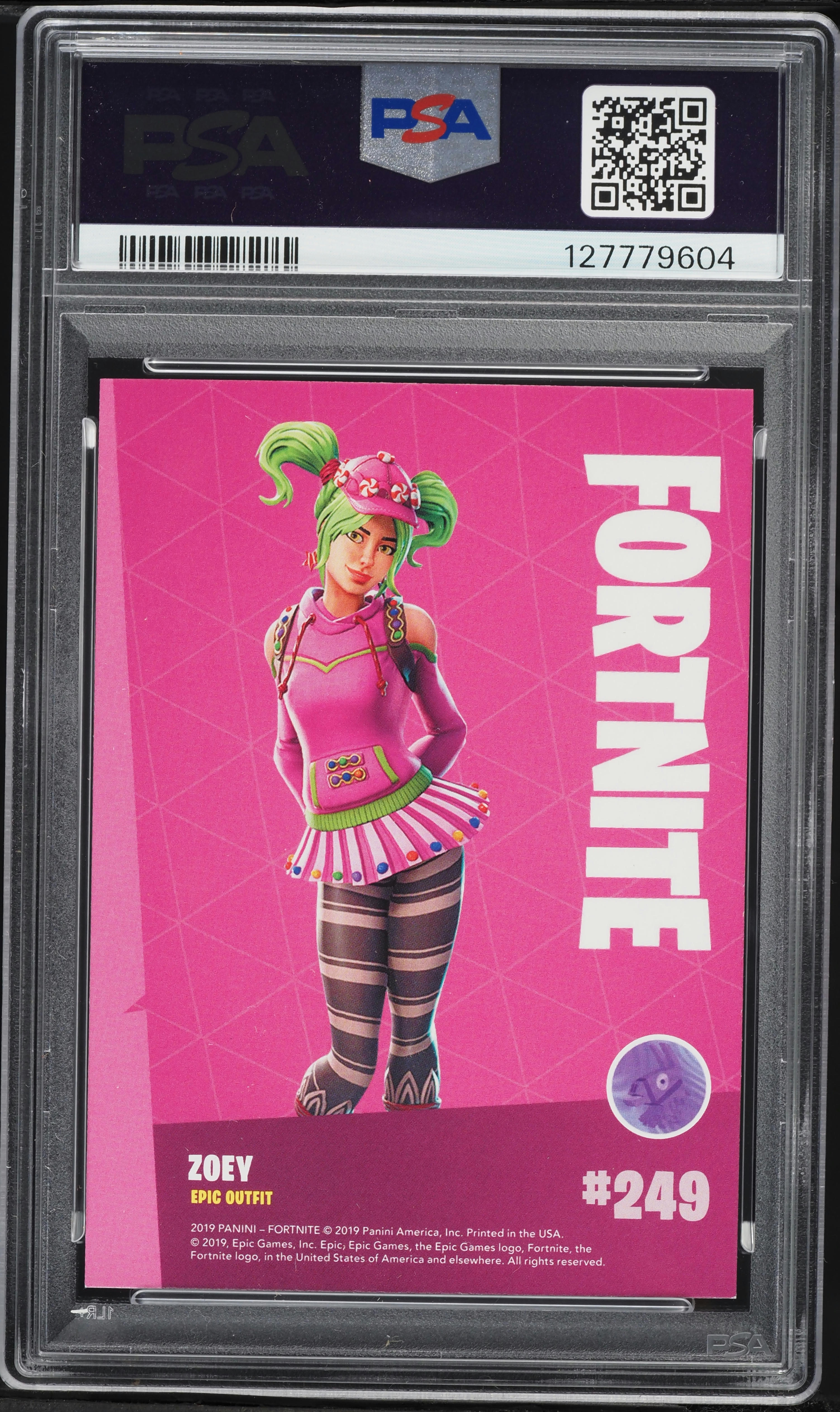 2019 Panini Fortnite Crystal Shard Zoey #249 PSA 9 MINT