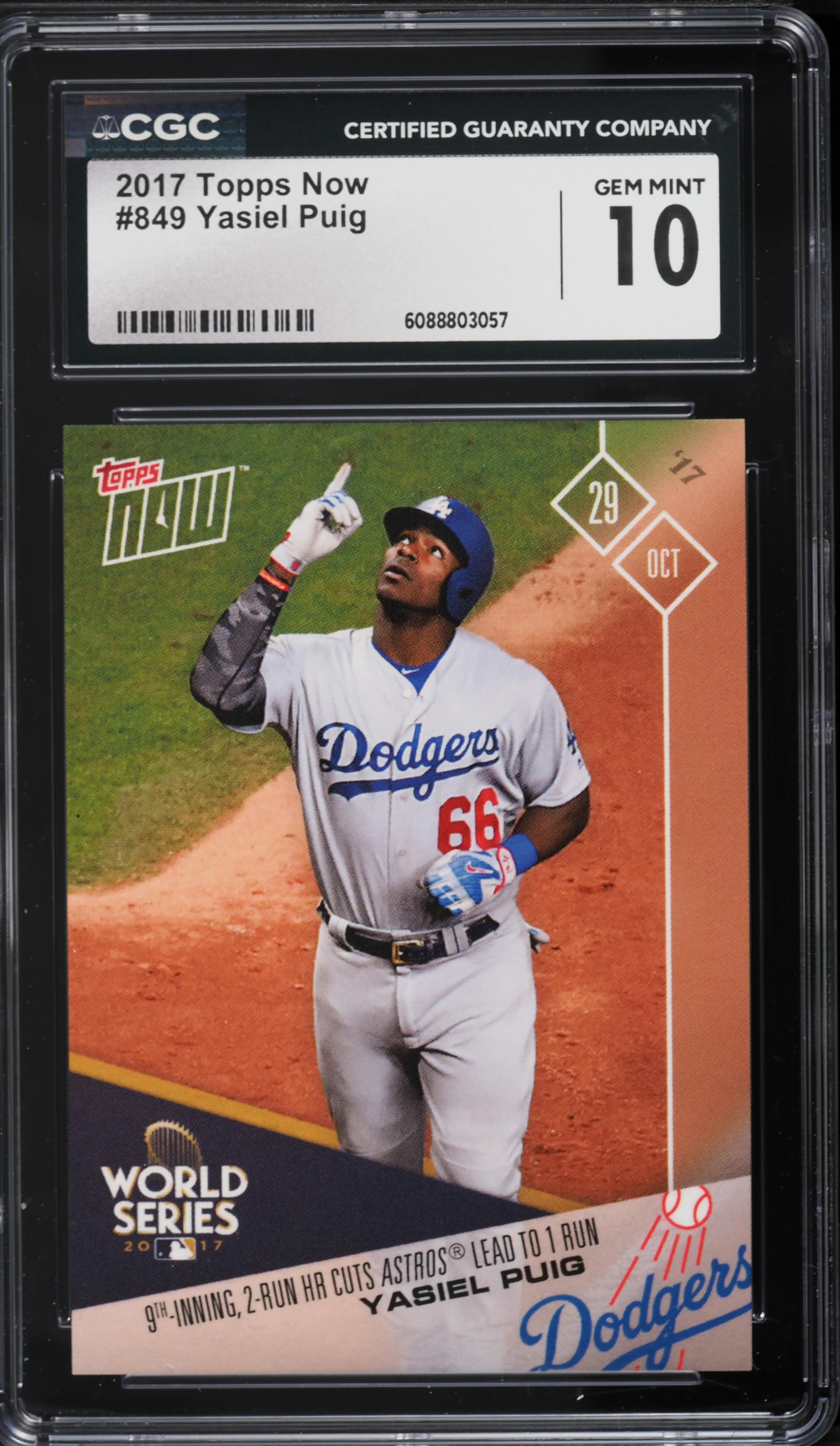 2017 Topps Now Yasiel Puig #849 CGC 10 GEM MINT on Fanatics Collect