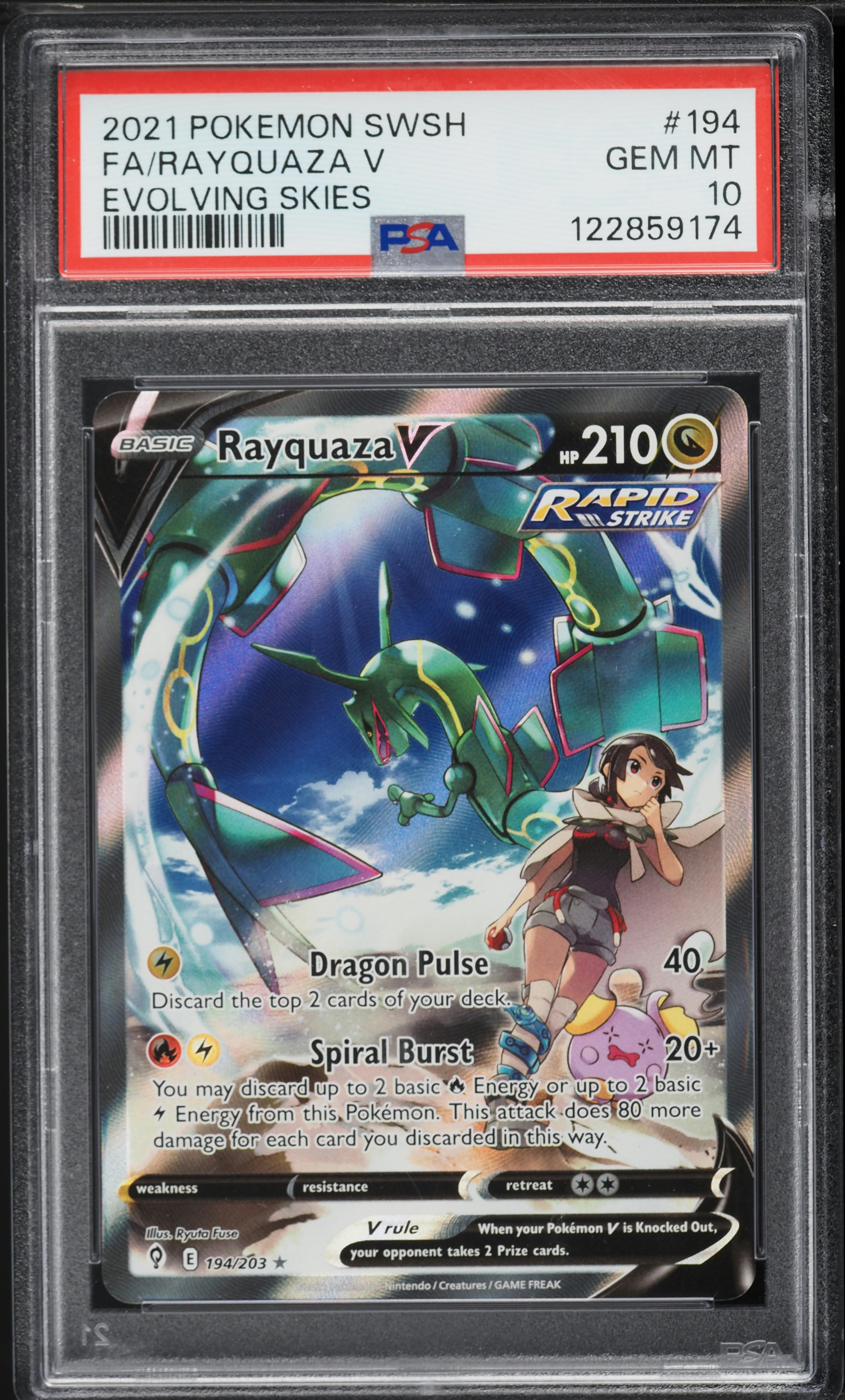 2021 Pokemon Sword & Shield Evolving Skies Full Art Rayquaza V