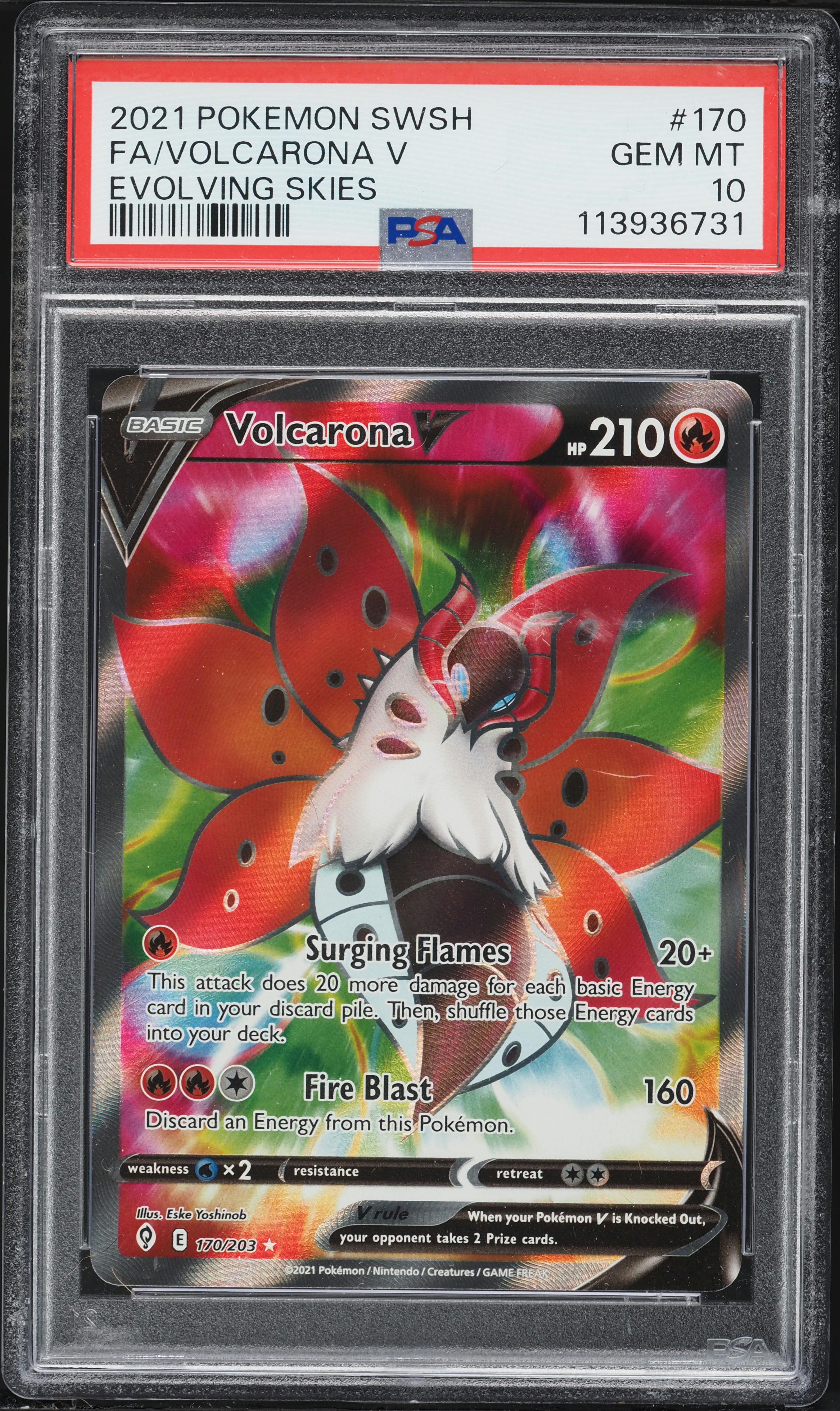 2021 Pokemon Sword & Shield Evolving Skies Full Art Volcarona V