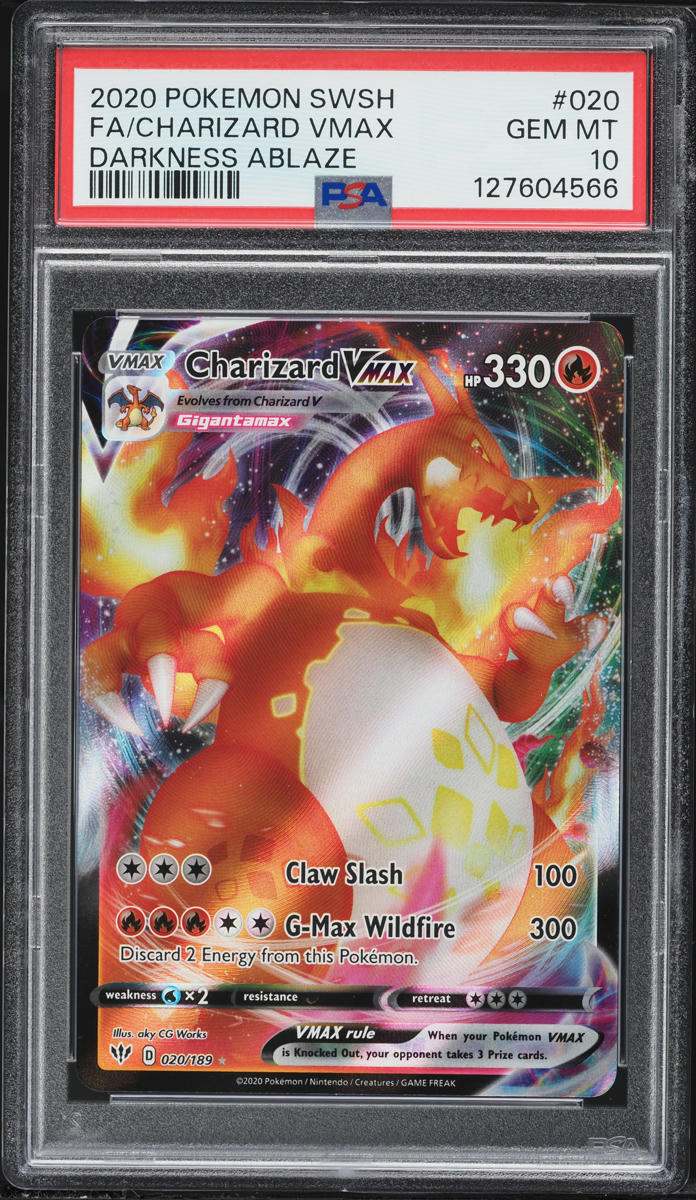 2020 Pokemon Sword & Shield Darkness Ablaze Full Art Charizard VMAX #20 PSA 10 GEM MINT