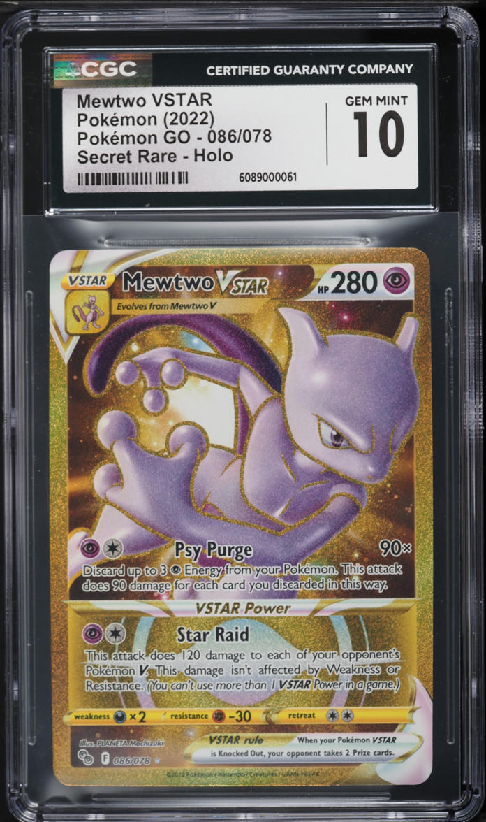 gold mewtwo card pokemon go VSTAR 086/078 Secret PSA 10 – TBC Games Colorless Psy Purge (90×) Discard up to 3 Psychic Energy from your Pokémon Gold Mewtwo is the least
