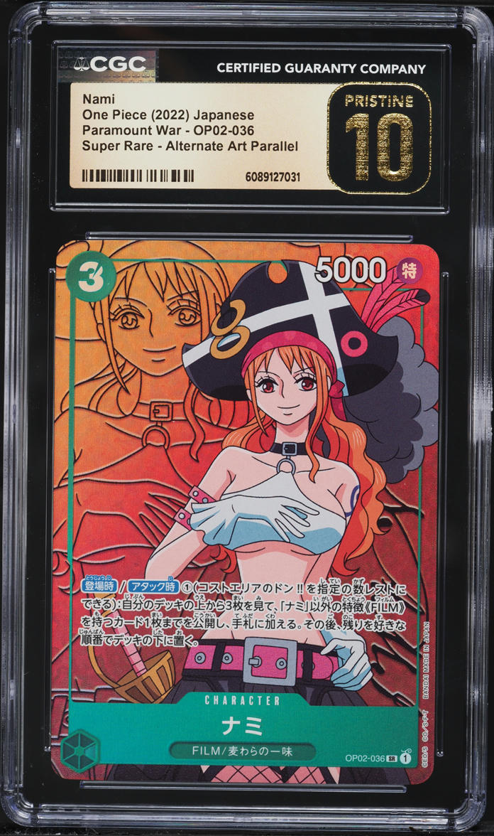2022 One Piece Japanese Paramount War Alt Art Nami #OP02-036 CGC