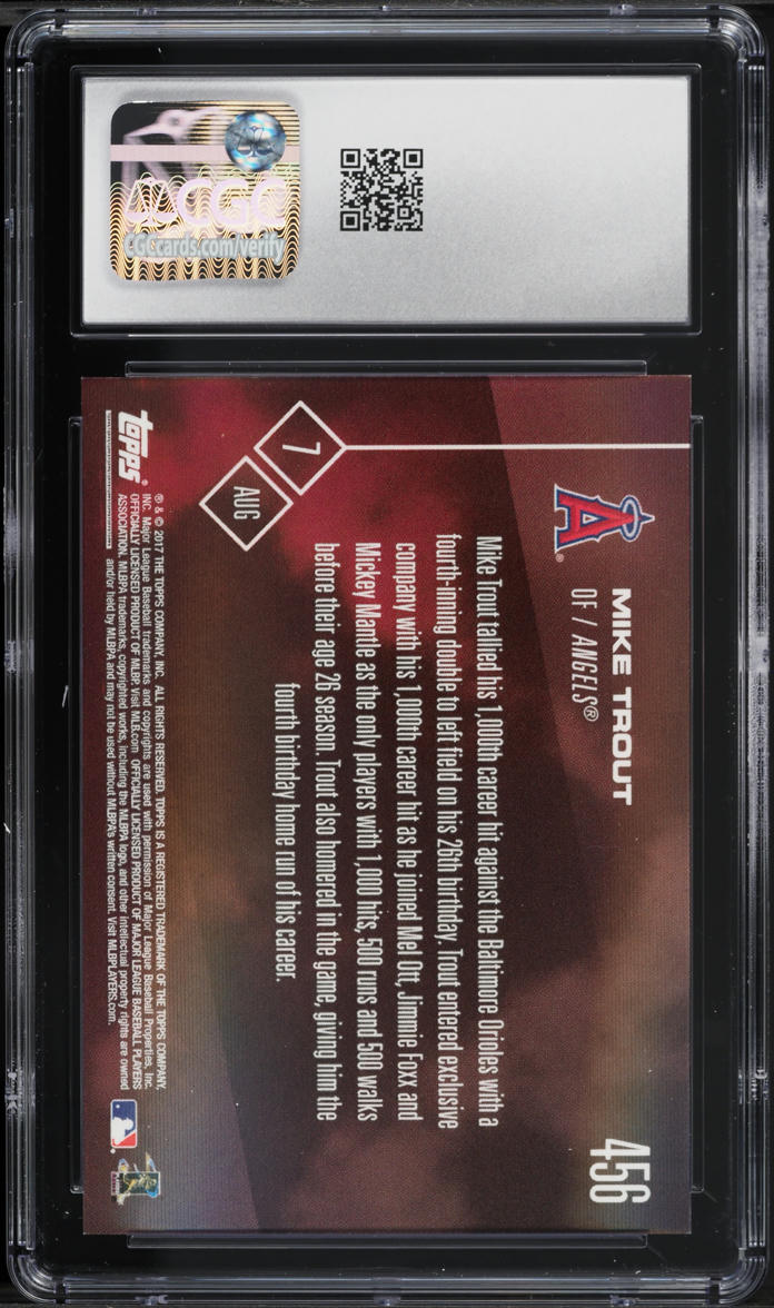 2017 Topps Now Mike Trout #456 CGC 9 MINT