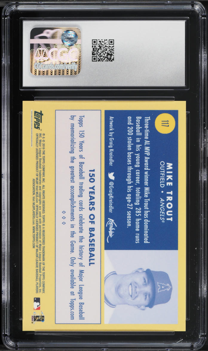 2019 Topps 150 Years Of Baseball Mike Trout #117 CGC 10 GEM MINT