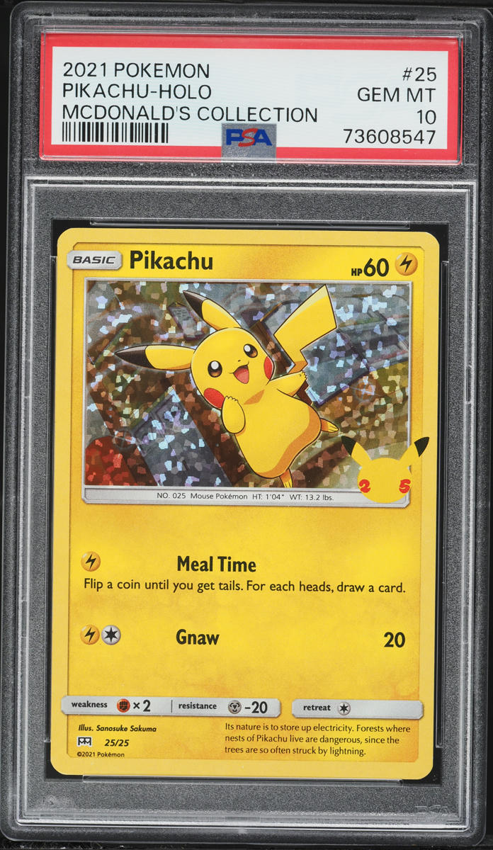 2021 Pokemon Sword & Shield McDonald's Collection Holo Pikachu #25