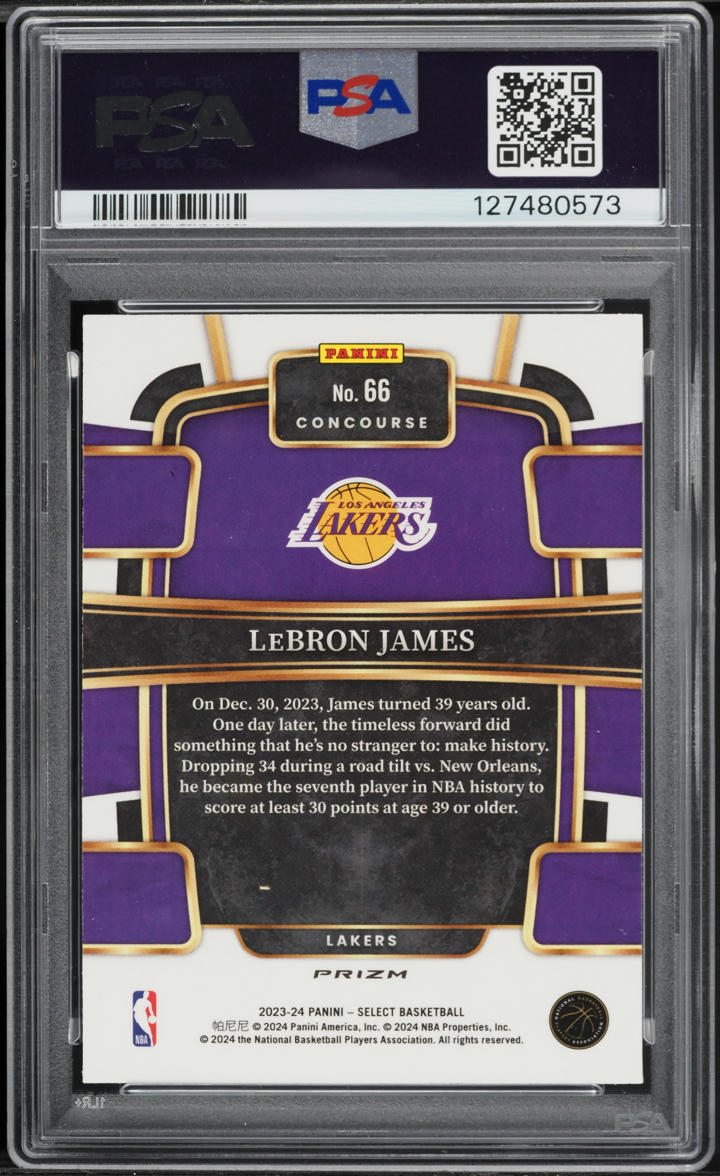 2023 Select Concourse Elephant Prizm LeBron James #66 PSA 8 NM-MT