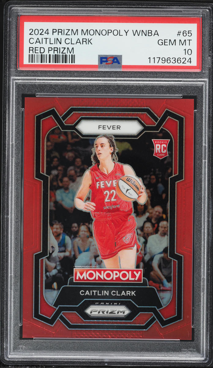 2024 Panini Prizm Monopoly WNBA Red Caitlin Clark ROOKIE /99 #65 PSA 10 GEM MINT