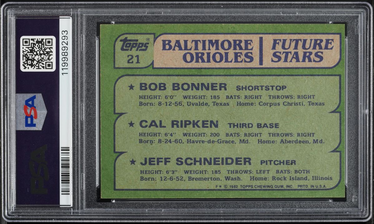 1982 Topps Cal Ripken Jr. ROOKIE #21 PSA 6 EXMT