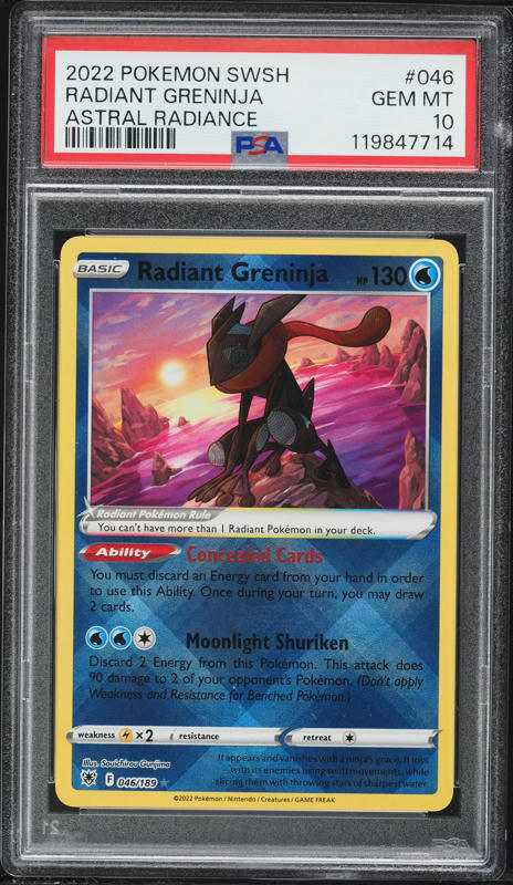 2022 Pokemon Sword & Shield Astral Radiance Radiant Greninja #46 PSA 10 GEM MINT