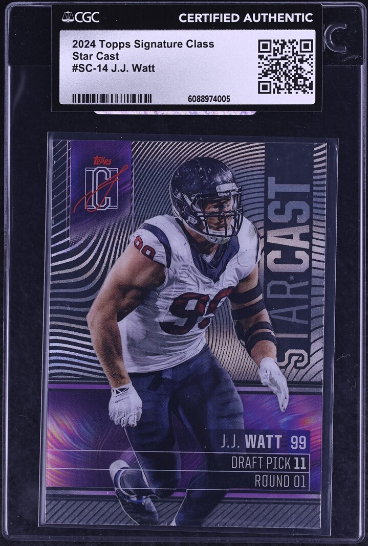 2024 Topps Signature Class Star Cast J.J. Watt #SC-14 CGC AUTH on