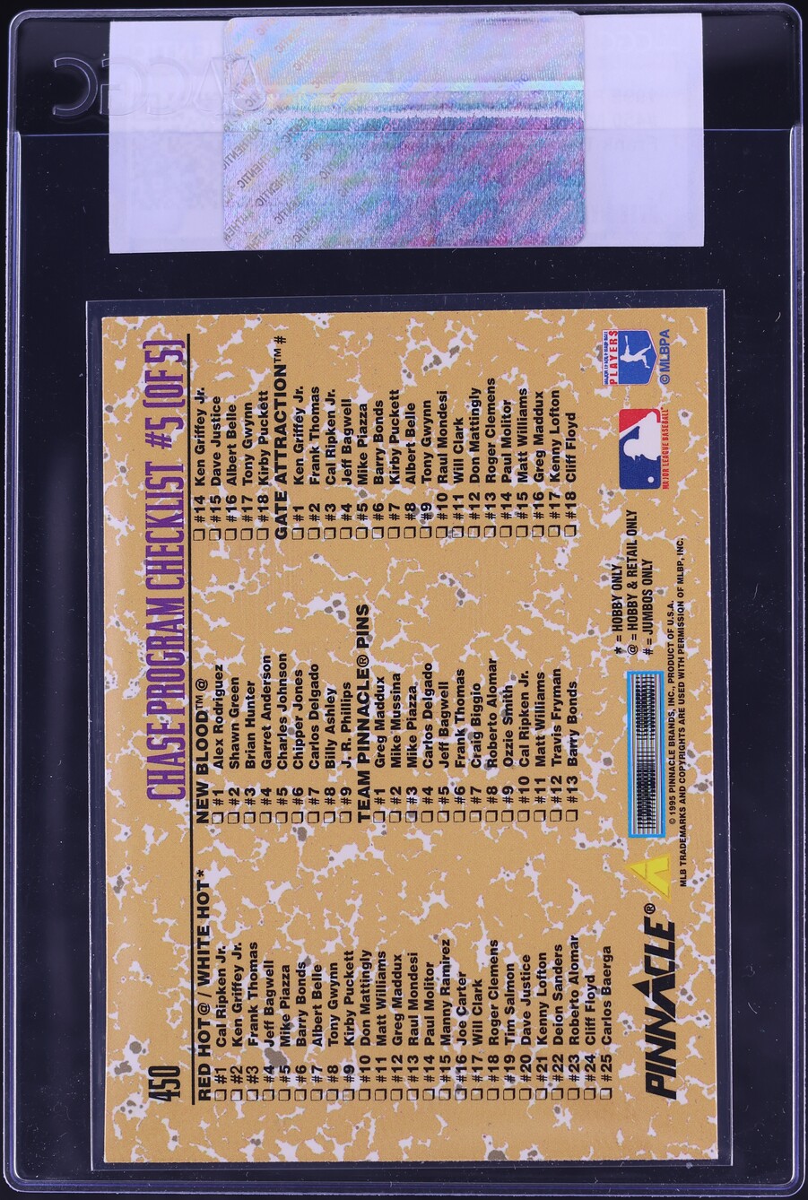 1995 Pinnacle Frank Thomas Jeff Bagwell Mike Piazza Ken Griffey Jr